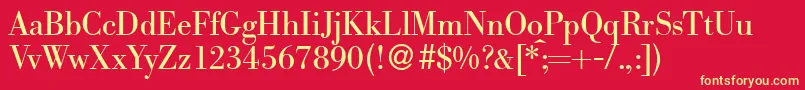 BododbNormal Font – Yellow Fonts on Red Background