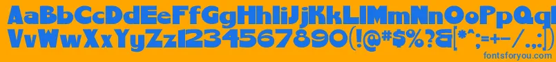 ChemyretroV01 Font – Blue Fonts on Orange Background