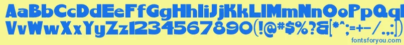 ChemyretroV01 Font – Blue Fonts on Yellow Background