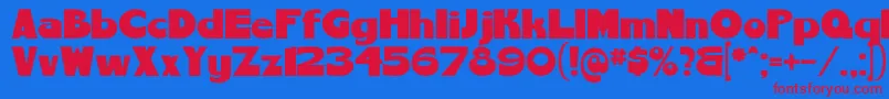 ChemyretroV01 Font – Red Fonts on Blue Background