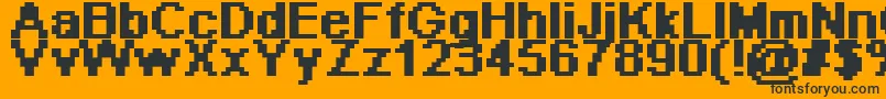 Pixeab Font – Black Fonts on Orange Background