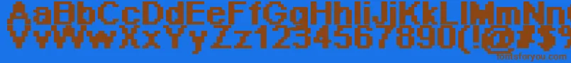 Pixeab-fontti – ruskeat fontit sinisellä taustalla