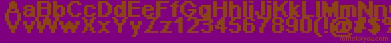 Pixeab-fontti – ruskeat fontit violetilla taustalla