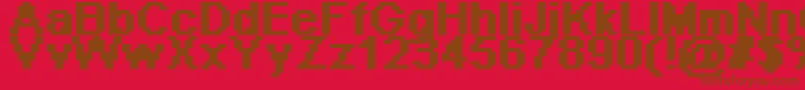 フォントPixeab – 赤い背景に茶色の文字