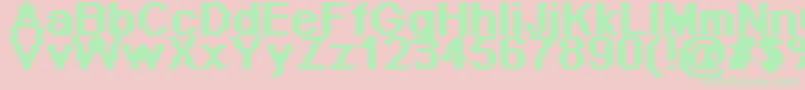 Pixeab Font – Green Fonts on Pink Background