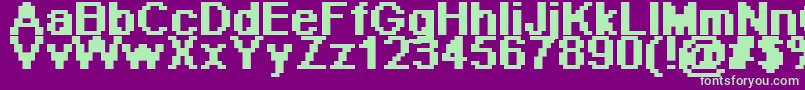 Pixeab Font – Green Fonts on Purple Background