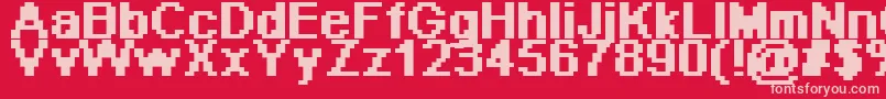 Pixeab-fontti – vaaleanpunaiset fontit punaisella taustalla