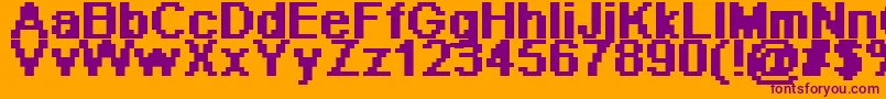 Pixeab Font – Purple Fonts on Orange Background