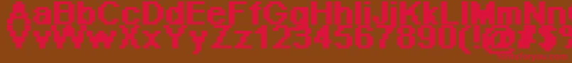 Pixeab Font – Red Fonts on Brown Background