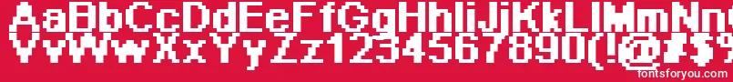Pixeab Font – White Fonts on Red Background