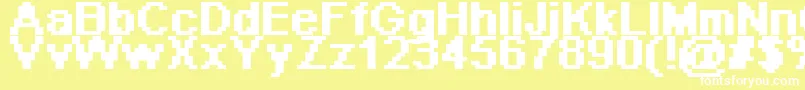 フォントPixeab – 黄色い背景に白い文字