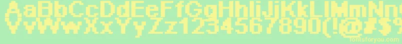 フォントPixeab – 黄色の文字が緑の背景にあります