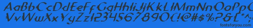 フォントGypsyRoadItalic – 黒い文字の青い背景