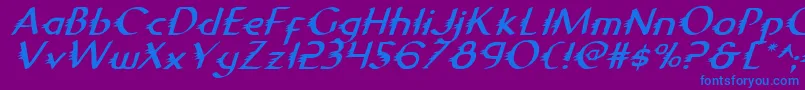 fuente GypsyRoadItalic – Fuentes Azules Sobre Fondo Morado