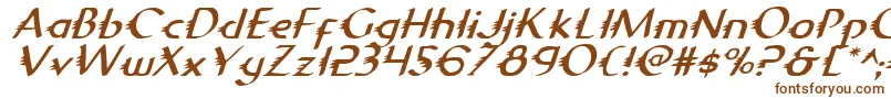 GypsyRoadItalic-Schriftart – Braune Schriften auf weißem Hintergrund