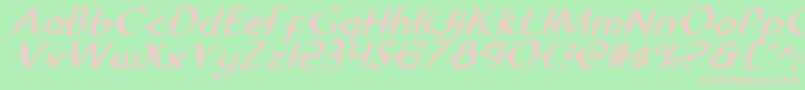 GypsyRoadItalic Font – Pink Fonts on Green Background