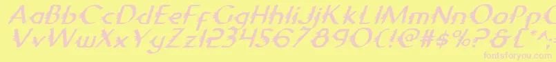 fuente GypsyRoadItalic – Fuentes Rosadas Sobre Fondo Amarillo