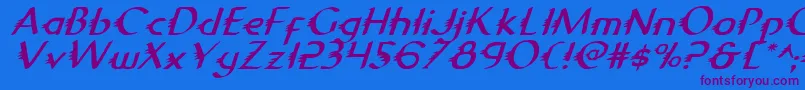 Шрифт GypsyRoadItalic – фиолетовые шрифты на синем фоне