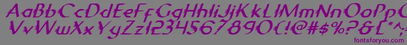 Шрифт GypsyRoadItalic – фиолетовые шрифты на сером фоне