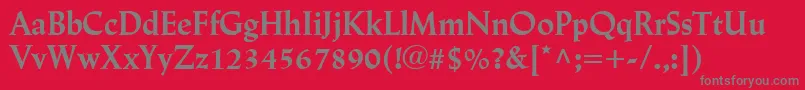 LinotypeTrajanusBold Font – Gray Fonts on Red Background