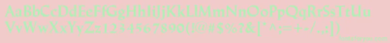 LinotypeTrajanusBold Font – Green Fonts on Pink Background