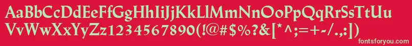 LinotypeTrajanusBold Font – Green Fonts on Red Background