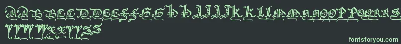 Gothicmajuscles Font – Green Fonts on Black Background