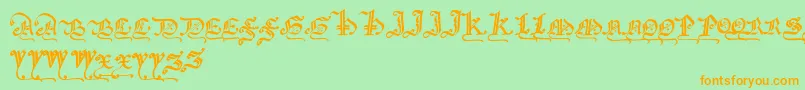 Gothicmajuscles Font – Orange Fonts on Green Background