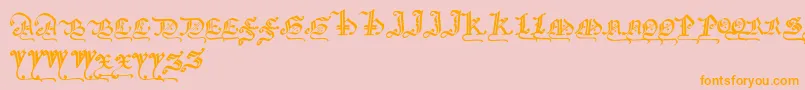 Gothicmajuscles Font – Orange Fonts on Pink Background