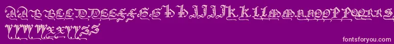Gothicmajuscles Font – Pink Fonts on Purple Background