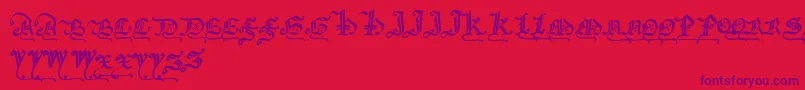 Gothicmajuscles Font – Purple Fonts on Red Background