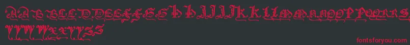 フォントGothicmajuscles – 黒い背景に赤い文字
