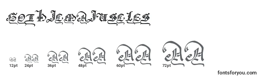 Размеры шрифта Gothicmajuscles