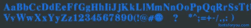 フォントPuchakhonMagnifier3 – 黒い背景に青い文字