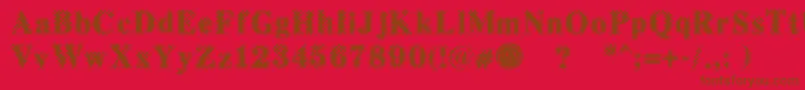 フォントPuchakhonMagnifier3 – 赤い背景に茶色の文字