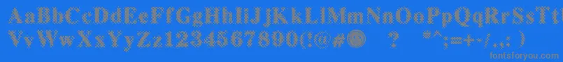 フォントPuchakhonMagnifier3 – 青い背景に灰色の文字