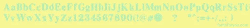 PuchakhonMagnifier3 Font – Green Fonts on Yellow Background