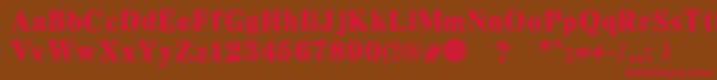 PuchakhonMagnifier3-Schriftart – Rote Schriften auf braunem Hintergrund