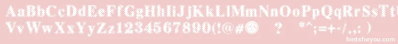 Czcionka PuchakhonMagnifier3 – białe czcionki na różowym tle