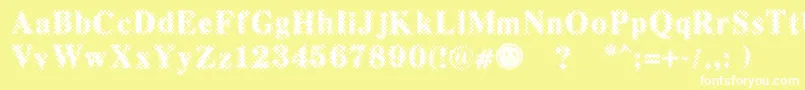 PuchakhonMagnifier3-Schriftart – Weiße Schriften auf gelbem Hintergrund
