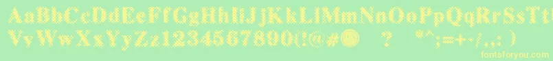 PuchakhonMagnifier3 Font – Yellow Fonts on Green Background