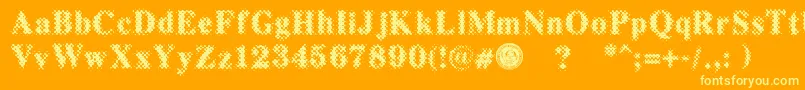 フォントPuchakhonMagnifier3 – オレンジの背景に黄色の文字