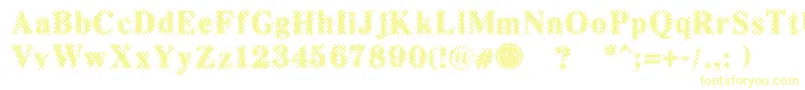 Czcionka PuchakhonMagnifier3 – żółte czcionki na białym tle
