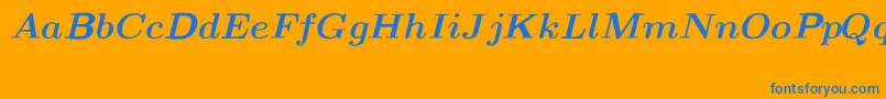 CmMathItalicbold Font – Blue Fonts on Orange Background