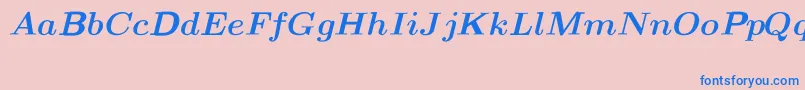 CmMathItalicbold Font – Blue Fonts on Pink Background