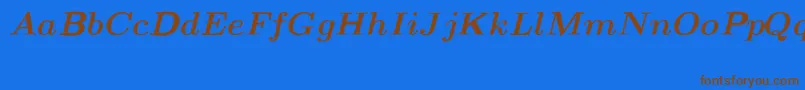 フォントCmMathItalicbold – 茶色の文字が青い背景にあります。