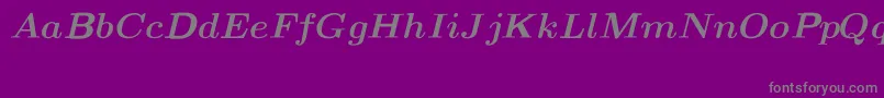 フォントCmMathItalicbold – 紫の背景に灰色の文字