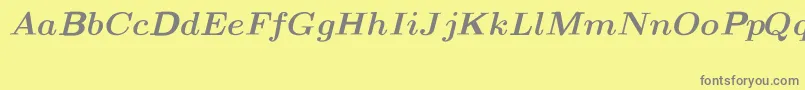 フォントCmMathItalicbold – 黄色の背景に灰色の文字