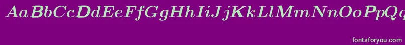 CmMathItalicbold Font – Green Fonts on Purple Background