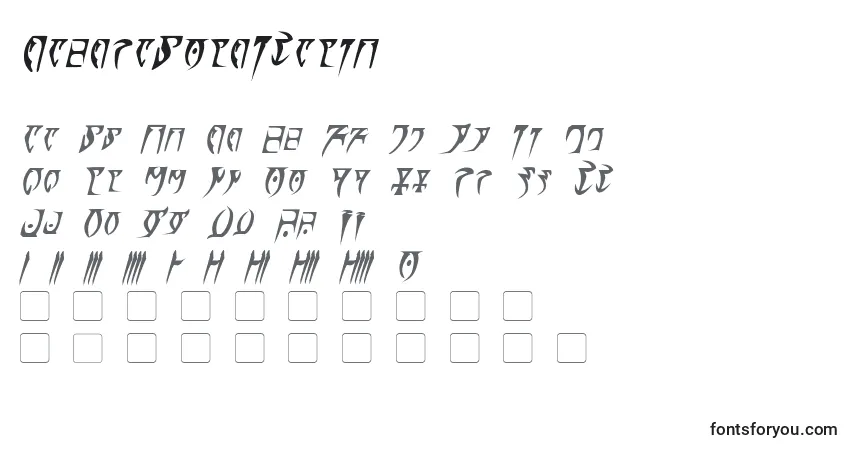 Schriftart DaedraBoldItalic – Alphabet, Zahlen, spezielle Symbole